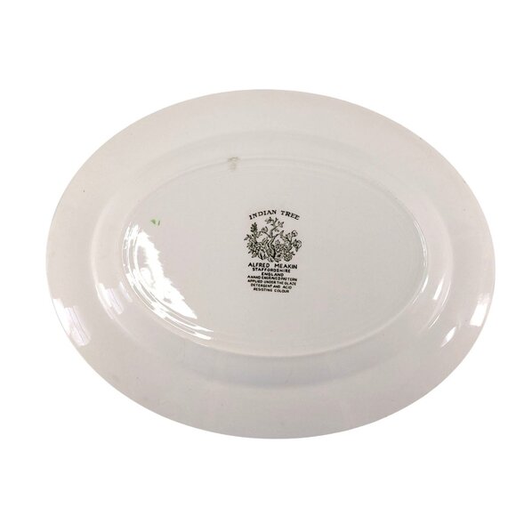 Johnson Brothers Indian Tree Green Key Platter Creamer Sugar Bowl Set Vintage Fl - Picture 13 of 16